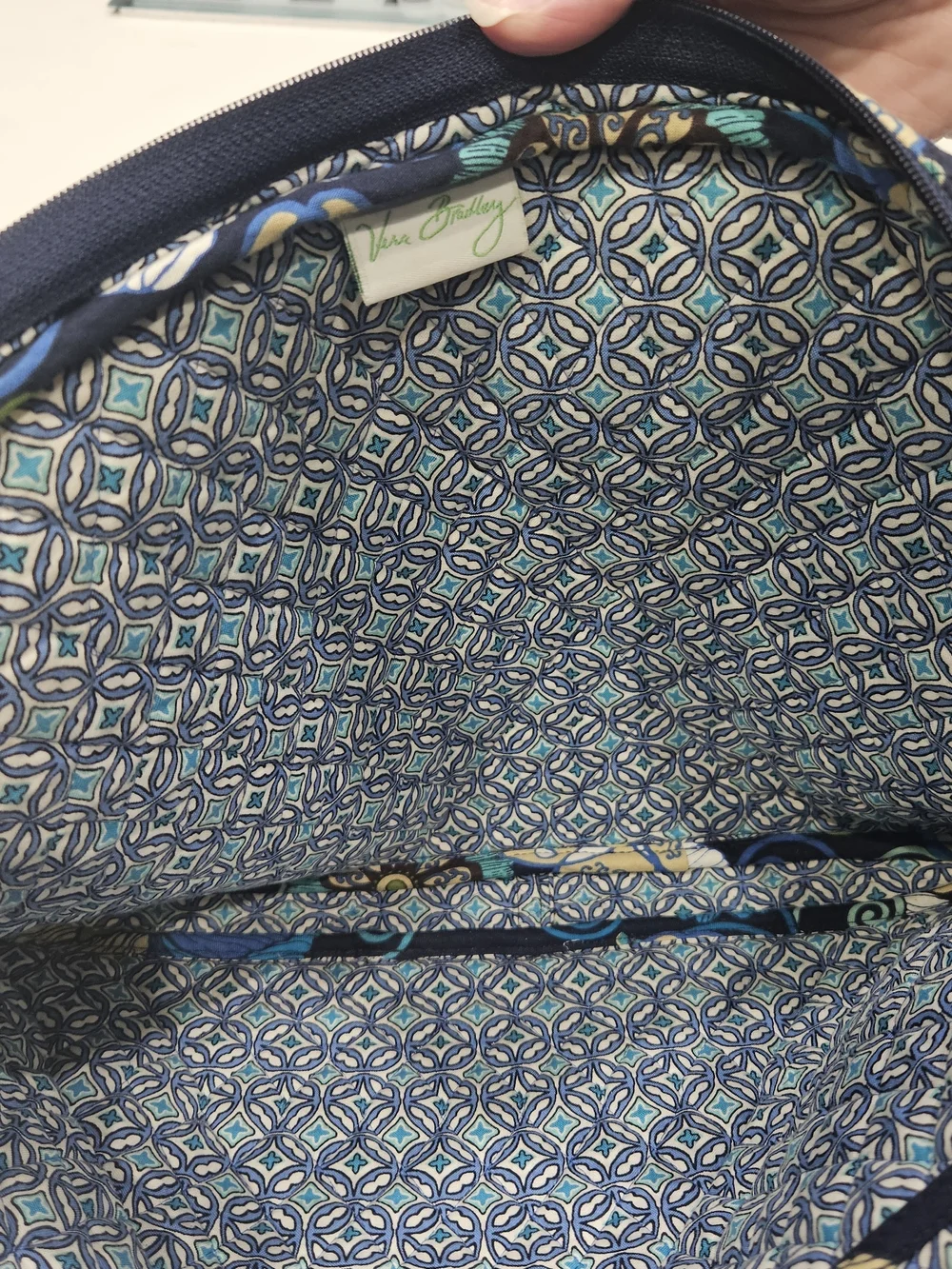 Vera Bradley Navy Small Floral Quilted  Tote
